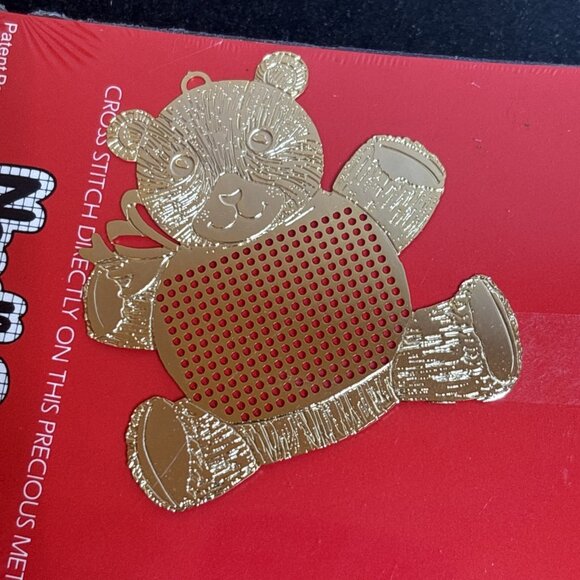 Gold’n Cross Stitch 24 Kt Gold Plated Ornament Lot Of 6 Christmas Needleform - Picture 4 of 8